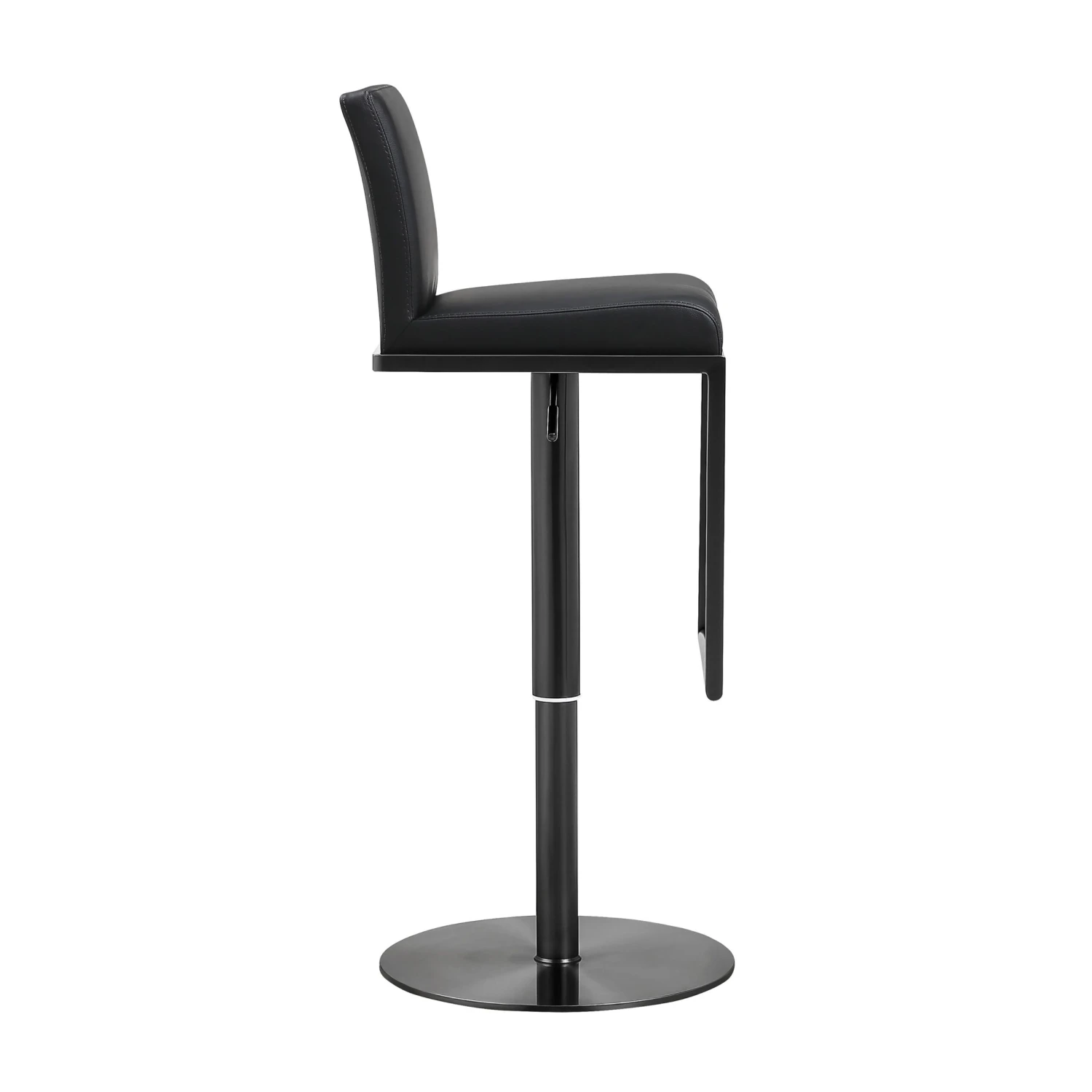 Amalfi Black Performance Vegan Leather On Black Stool 4 Amalfi Black Performance Vegan Leather On Black Stool - Image 4