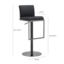 Amalfi Black Performance Vegan Leather On Black Stool 17 Amalfi Black Performance Vegan Leather On Black Stool -TOV Furniture Store TOV K3682.media .09