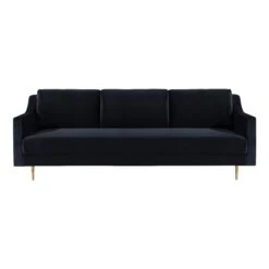 Milan Black Velvet Sofa