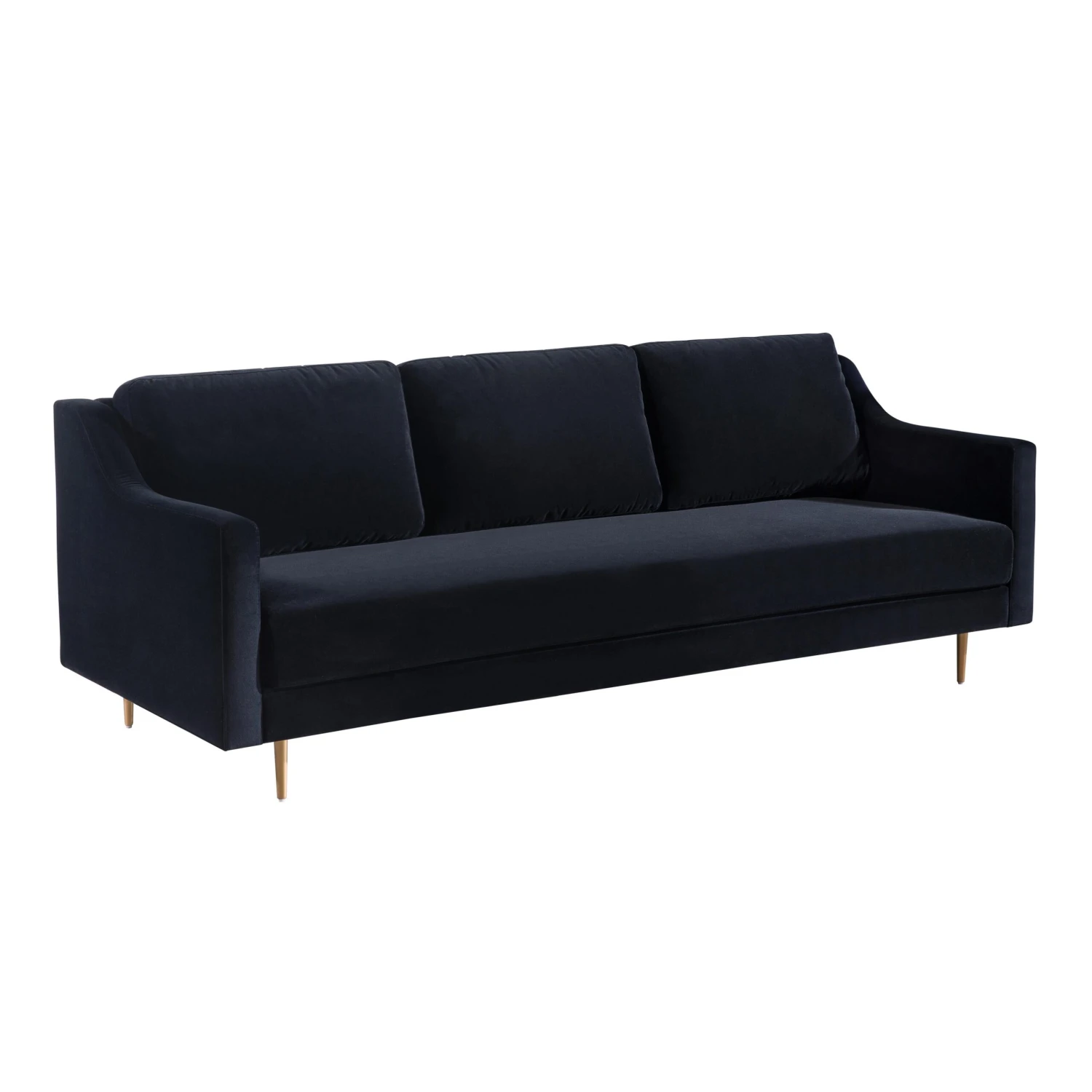 Milan Black Velvet Sofa 3 Milan Black Velvet Sofa - Image 3