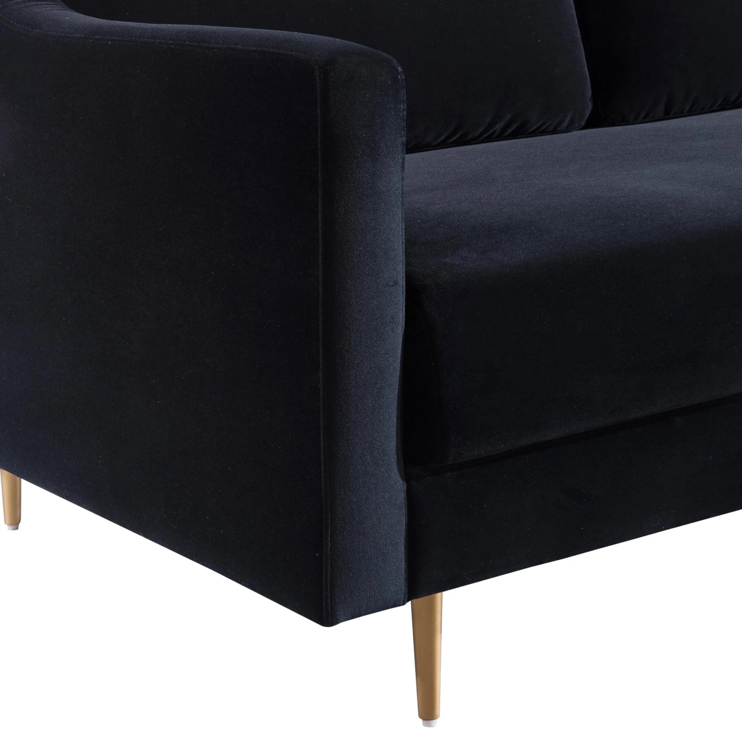 Milan Black Velvet Sofa 6 Milan Black Velvet Sofa - Image 6