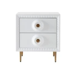 Bovey White Lacquer Side Table 11 Bovey White Lacquer Side Table -TOV Furniture Store TOV L5525.media .03