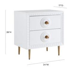 Bovey White Lacquer Side Table 17 Bovey White Lacquer Side Table -TOV Furniture Store TOV L5525.media .09