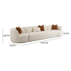 Fickle Cream Boucle 3-Piece Modular Sofa -TOV Furniture Store TOV L6866 C SO1.media .06