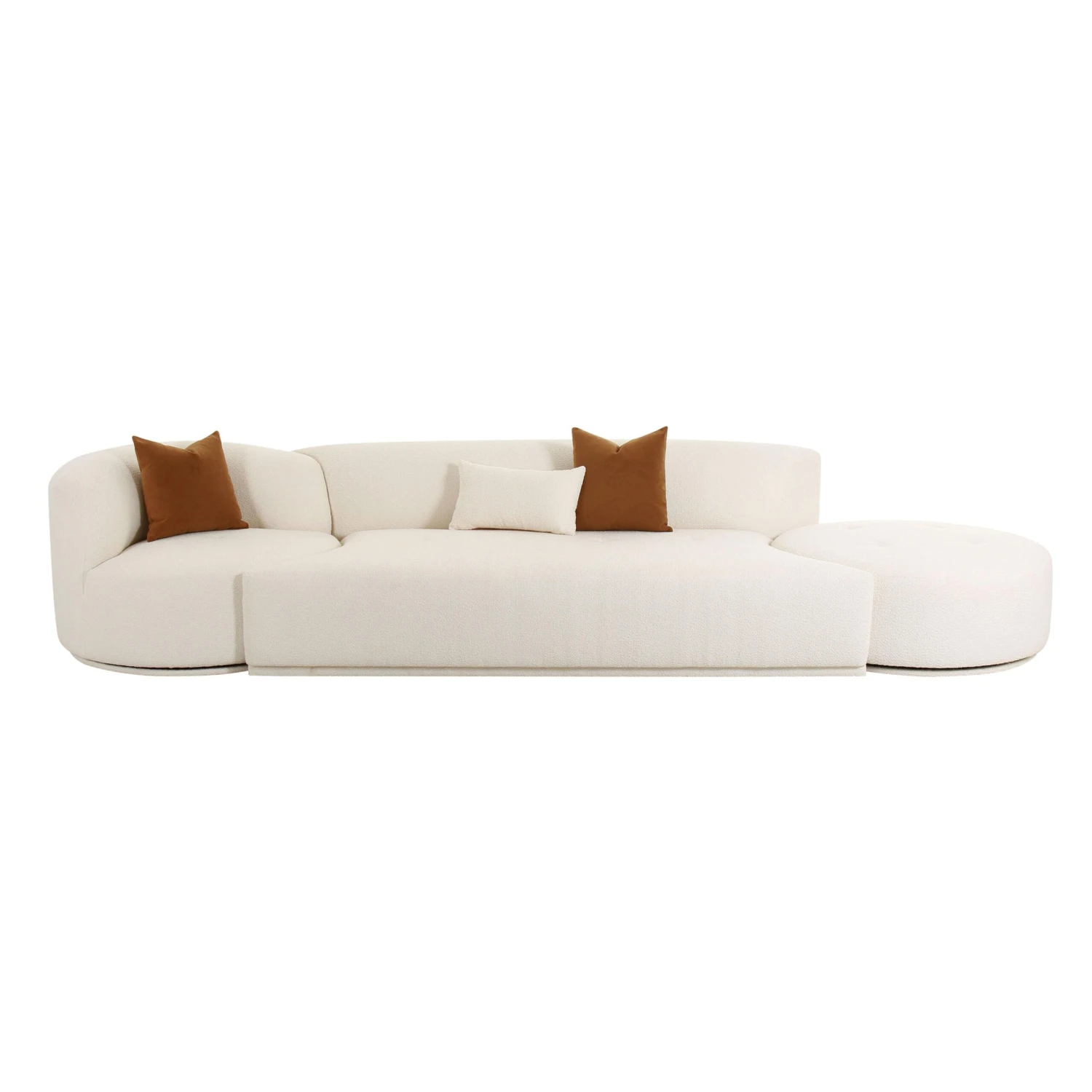 Fickle Cream Boucle 3-Piece Chaise Modular Sofa 5 Fickle Cream Boucle 3-Piece Chaise Modular Sofa - Image 5