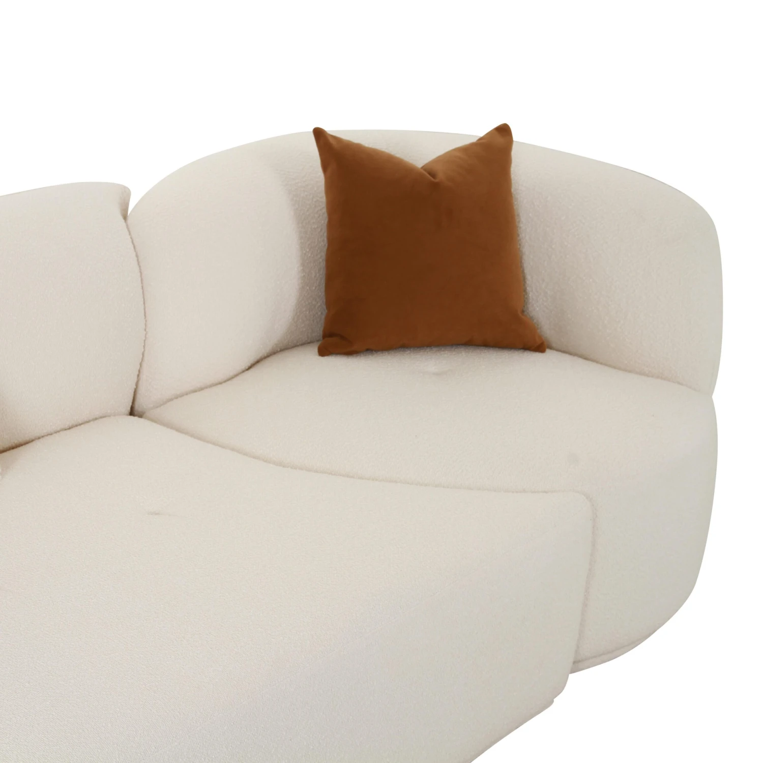 Fickle Cream Boucle 3-Piece Chaise Modular Sofa 8 Fickle Cream Boucle 3-Piece Chaise Modular Sofa - Image 8