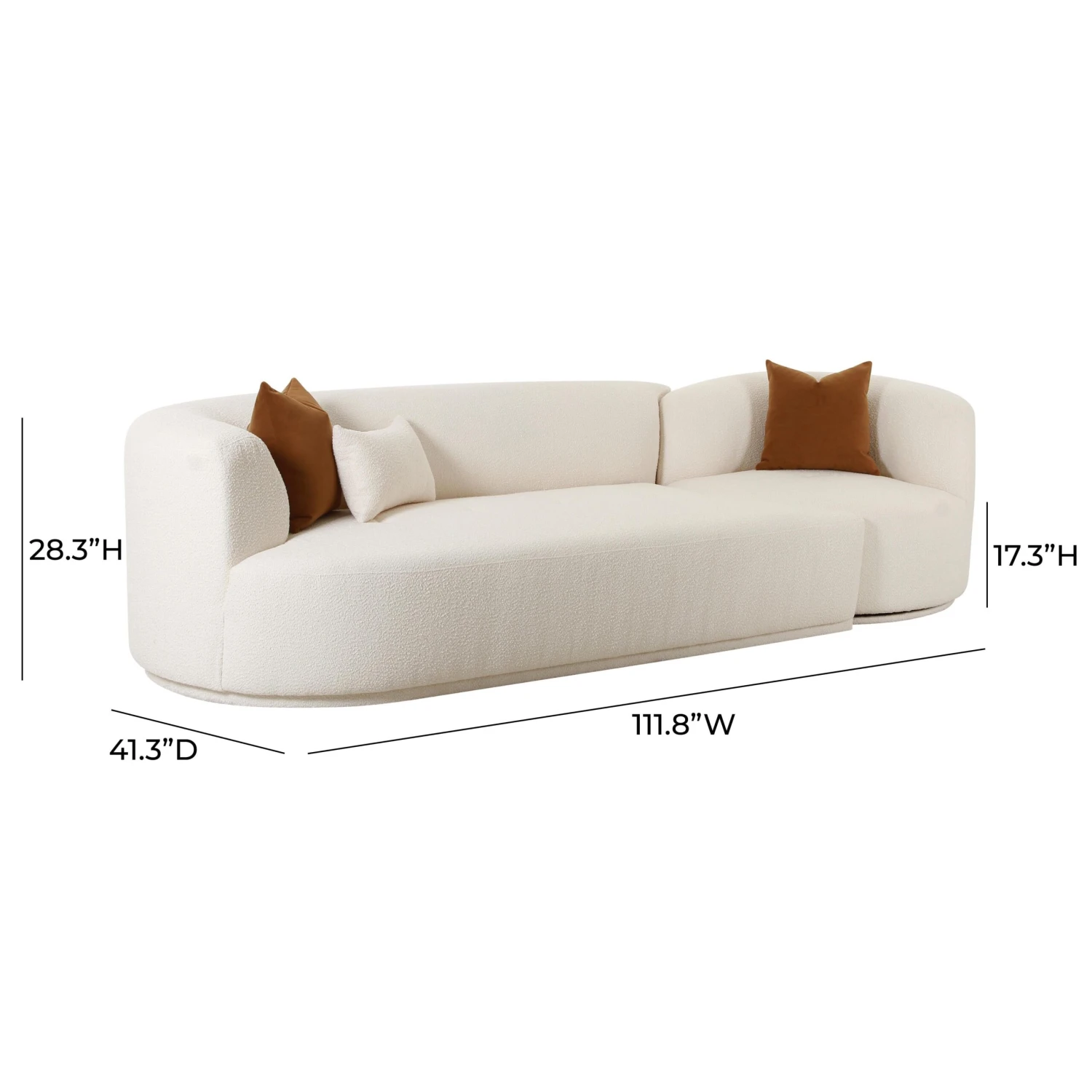 Fickle Cream Boucle 2-Piece Modular Sofa 11 Fickle Cream Boucle 2-Piece Modular Sofa - Image 11
