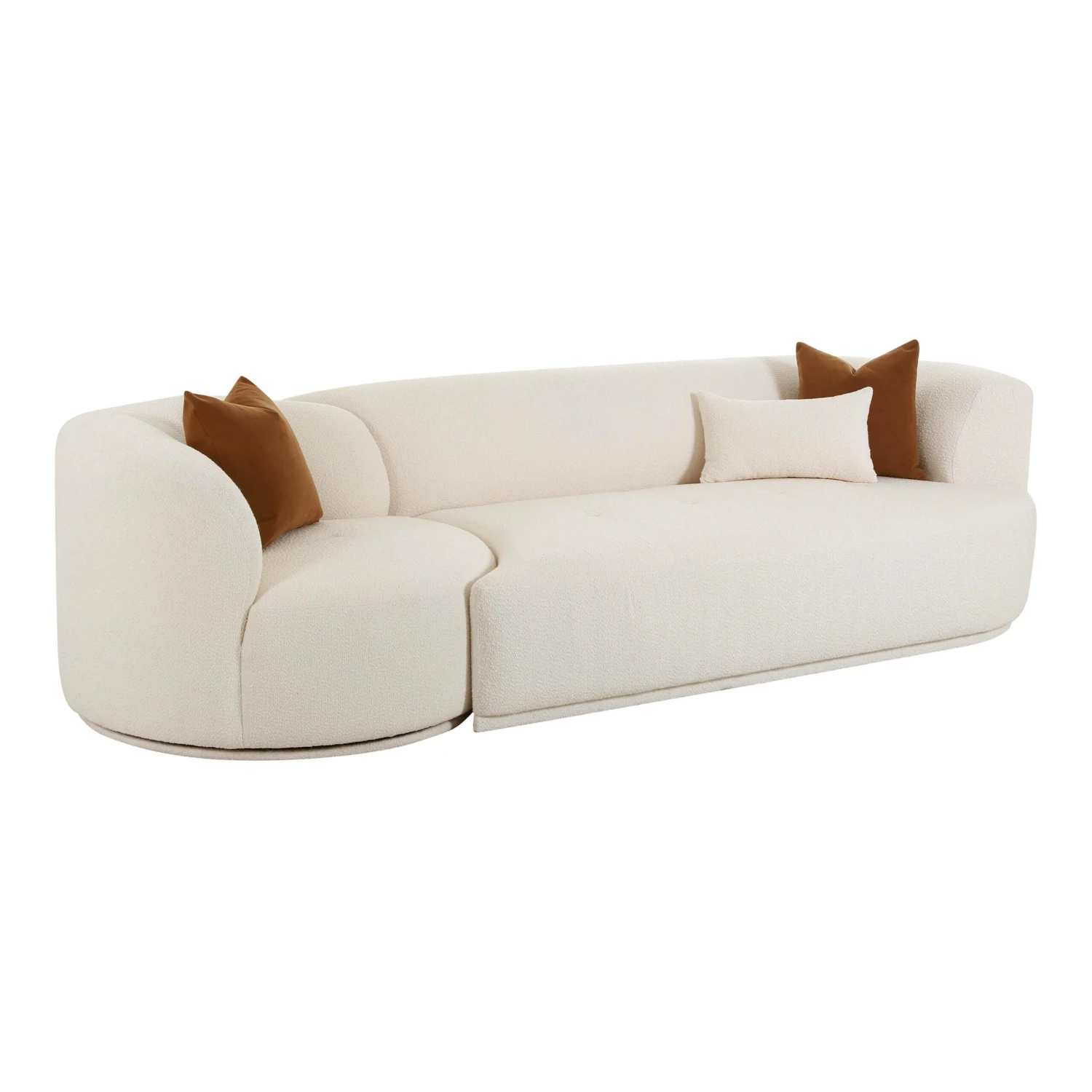 Fickle Cream Boucle 2-Piece Modular Sofa 1 Fickle Cream Boucle 2-Piece Modular Sofa