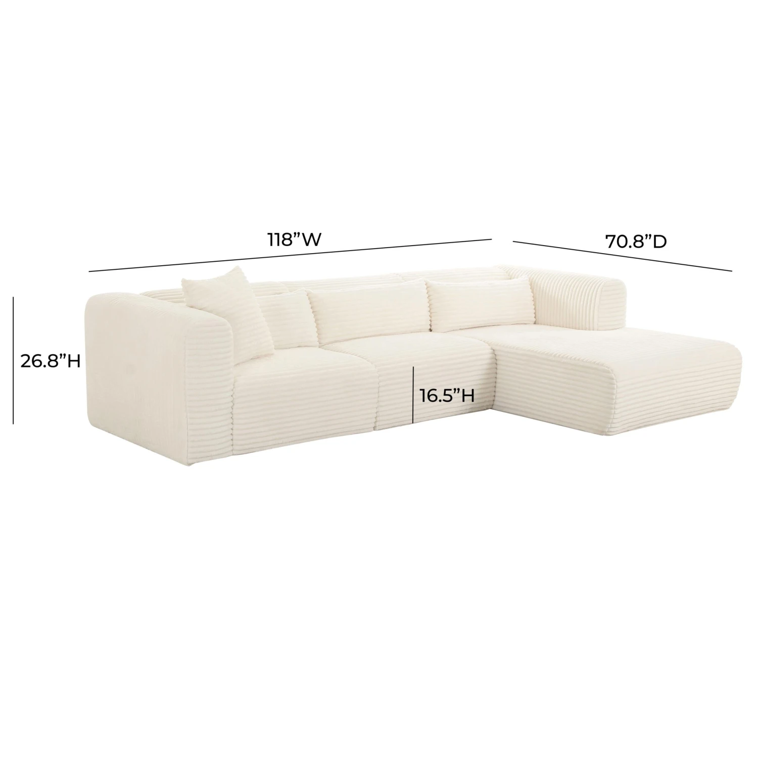 Tarra Fluffy Oversized Corduroy Modular Sectional 6 Tarra Fluffy Oversized Corduroy Modular Sectional - Image 6
