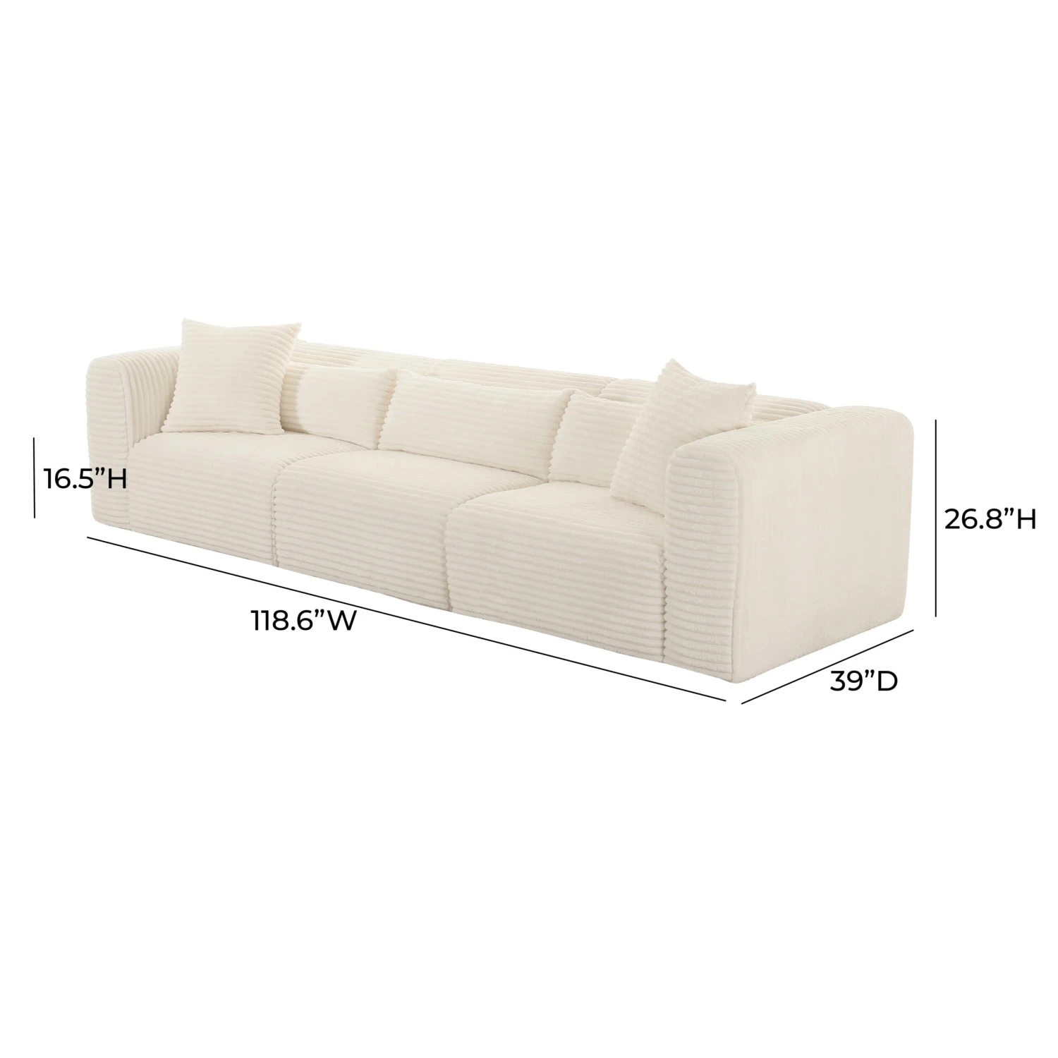 Tarra Fluffy Oversized Corduroy Modular Sofa 6 Tarra Fluffy Oversized Corduroy Modular Sofa - Image 6