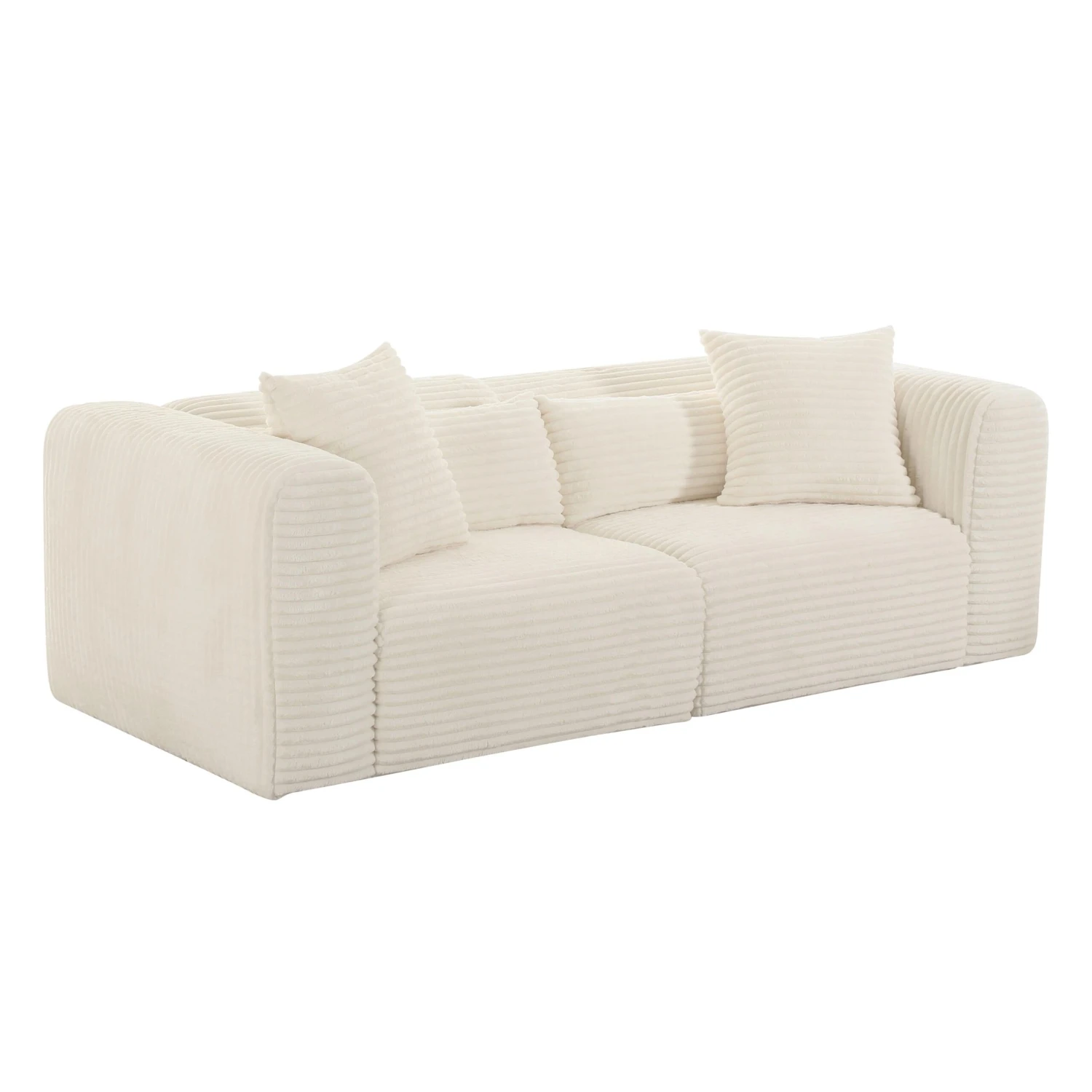 Tarra Fluffy Oversized Corduroy Modular Loveseat 1 Tarra Fluffy Oversized Corduroy Modular Loveseat