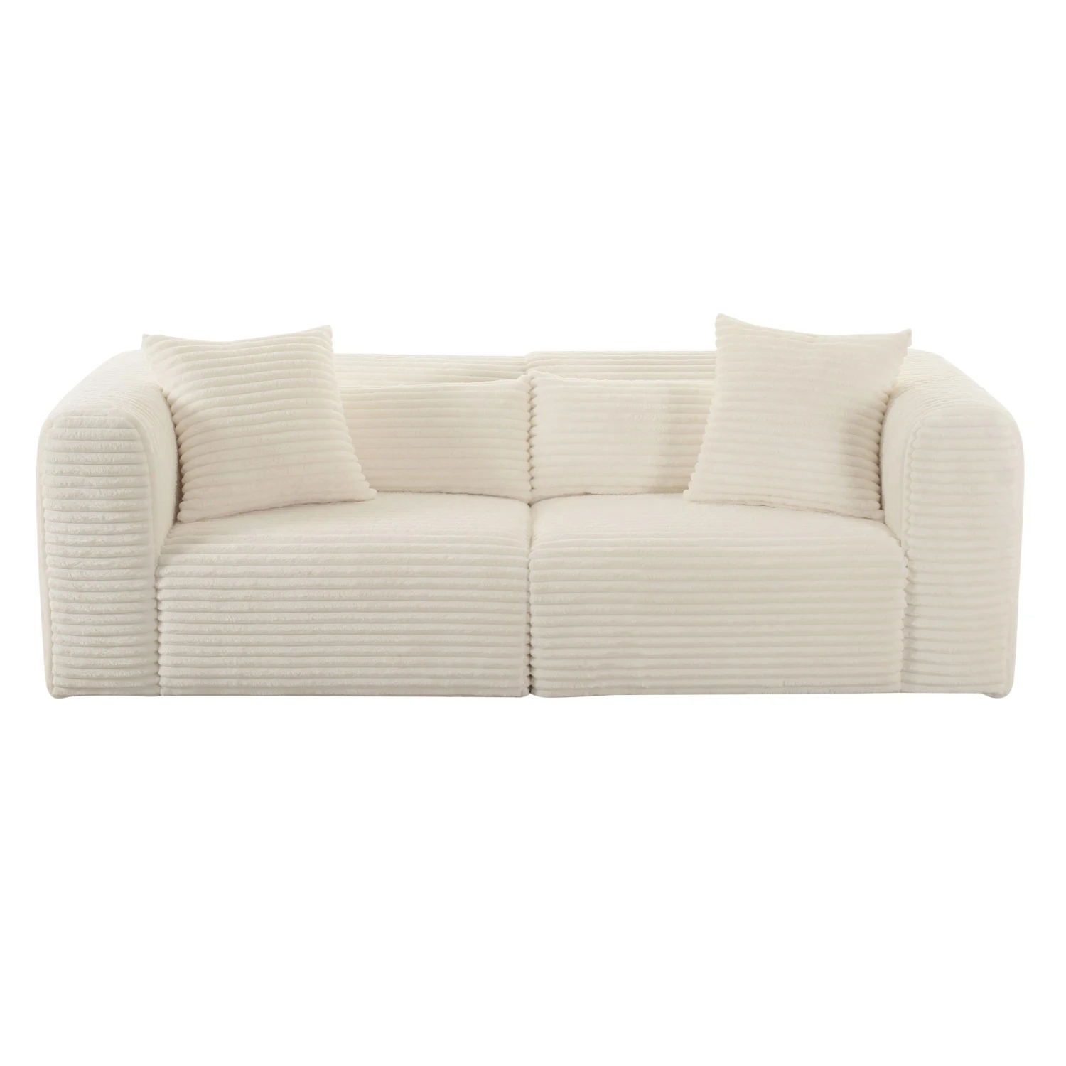 Tarra Fluffy Oversized Corduroy Modular Loveseat 2 Tarra Fluffy Oversized Corduroy Modular Loveseat - Image 2