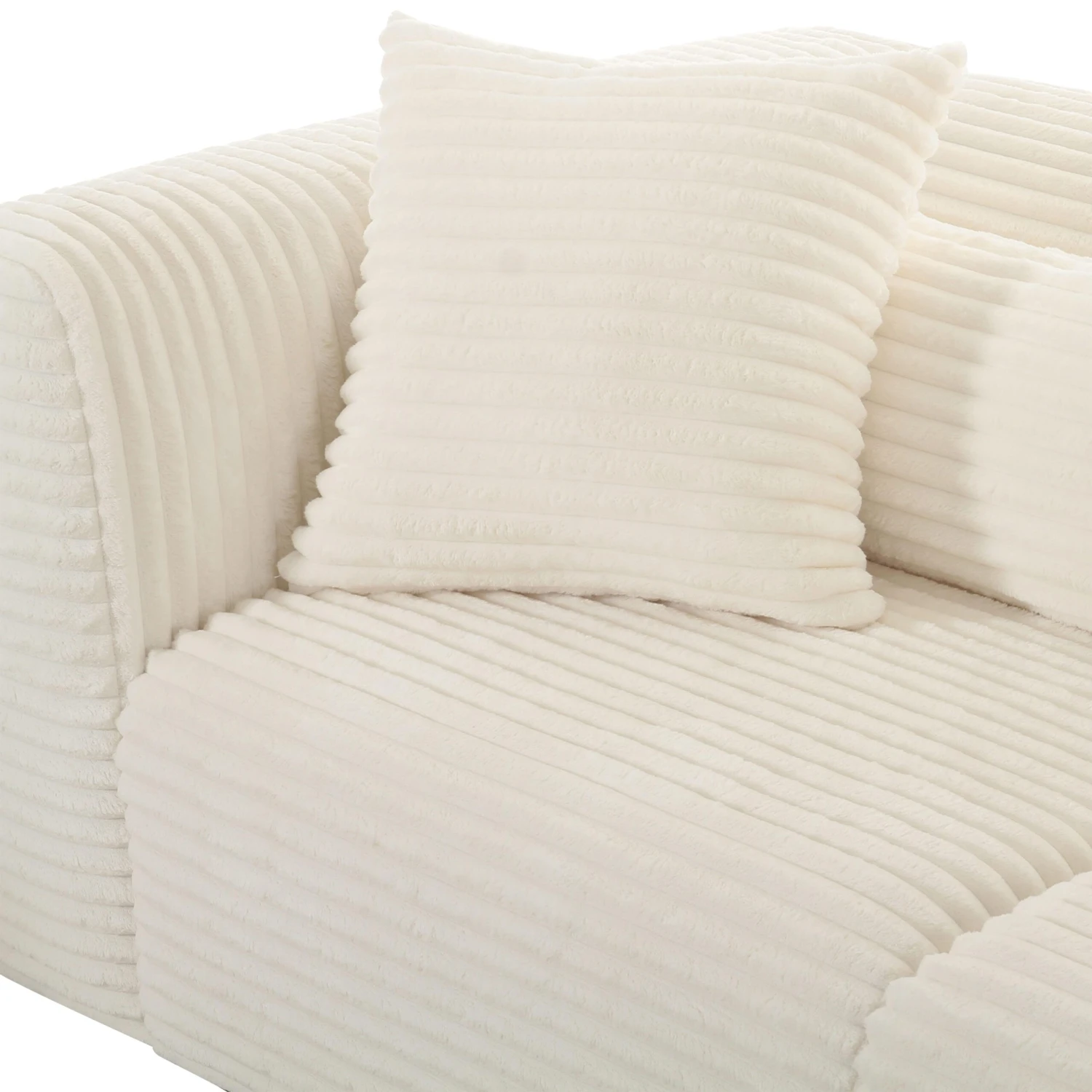 Tarra Fluffy Oversized Corduroy Modular Loveseat 4 Tarra Fluffy Oversized Corduroy Modular Loveseat - Image 4