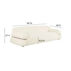Leyla Cream Boucle Sofa 11 Leyla Cream Boucle Sofa -TOV Furniture Store TOV L68964 D