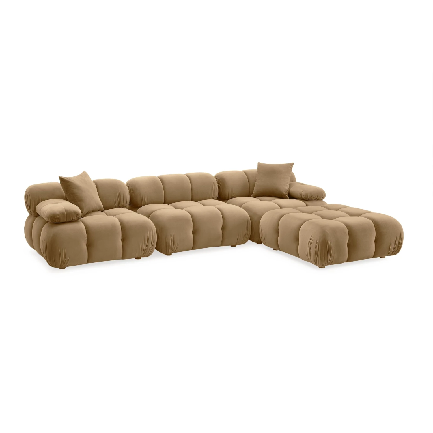 Calliope Cafe Au Lait Performance Velvet 4-piece Modular Sectional 1 Calliope Cafe Au Lait Performance Velvet 4-piece Modular Sectional