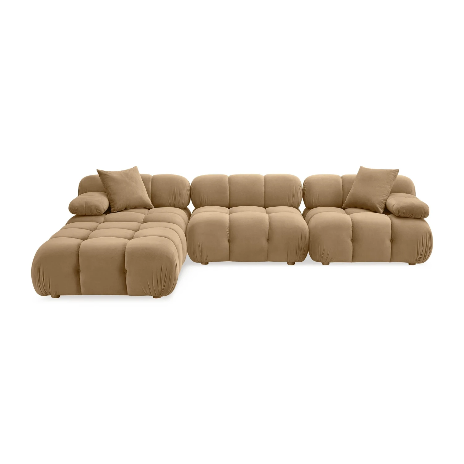 Calliope Cafe Au Lait Performance Velvet 4-piece Modular Sectional 3 Calliope Cafe Au Lait Performance Velvet 4-piece Modular Sectional - Image 3