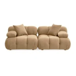 Calliope Cafe Au Lait Performance Velvet Modular Loveseat -TOV Furniture Store TOV L69018.media .03