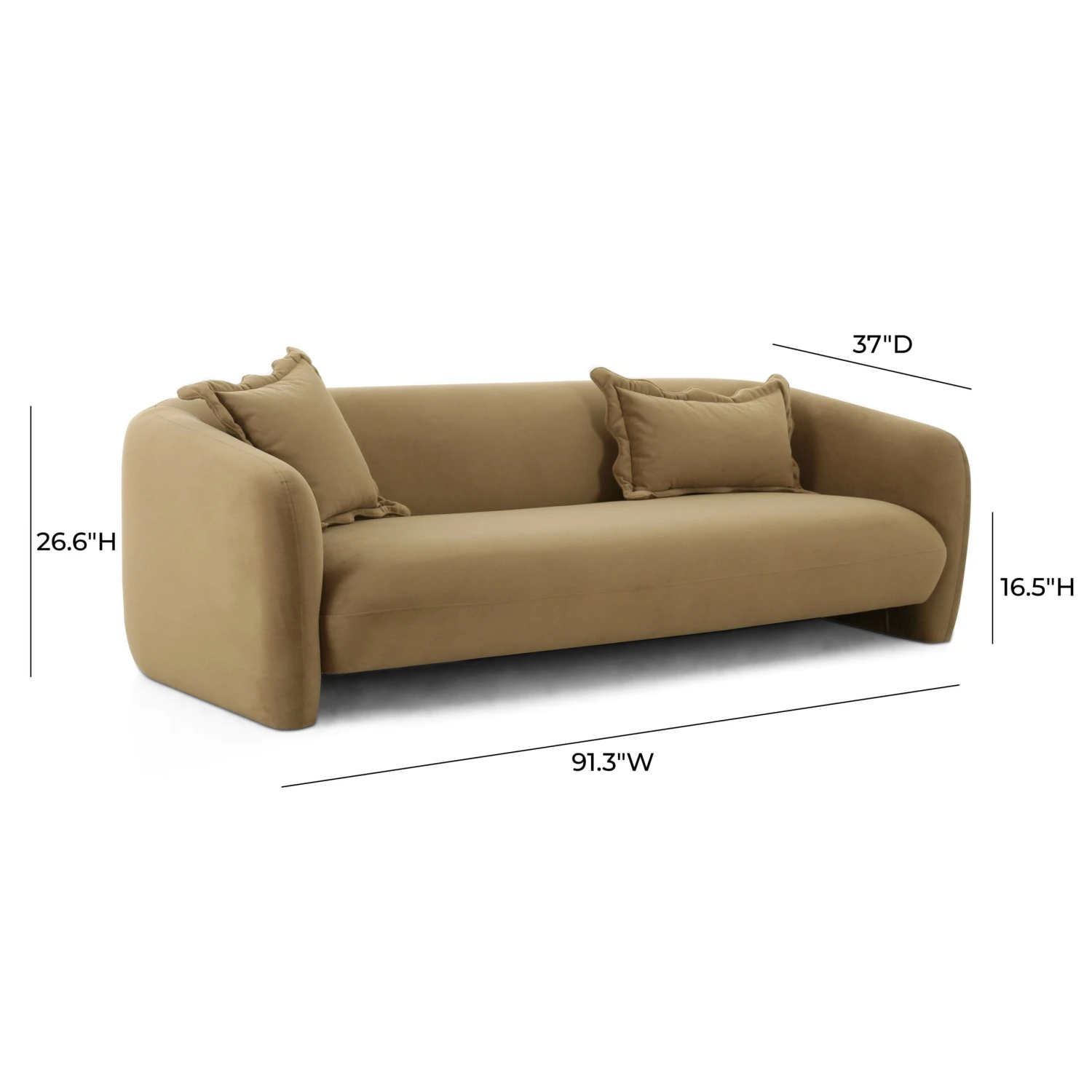 Lou Cafe Au Lait Performance Velvet Sofa 6 Lou Cafe Au Lait Performance Velvet Sofa - Image 6