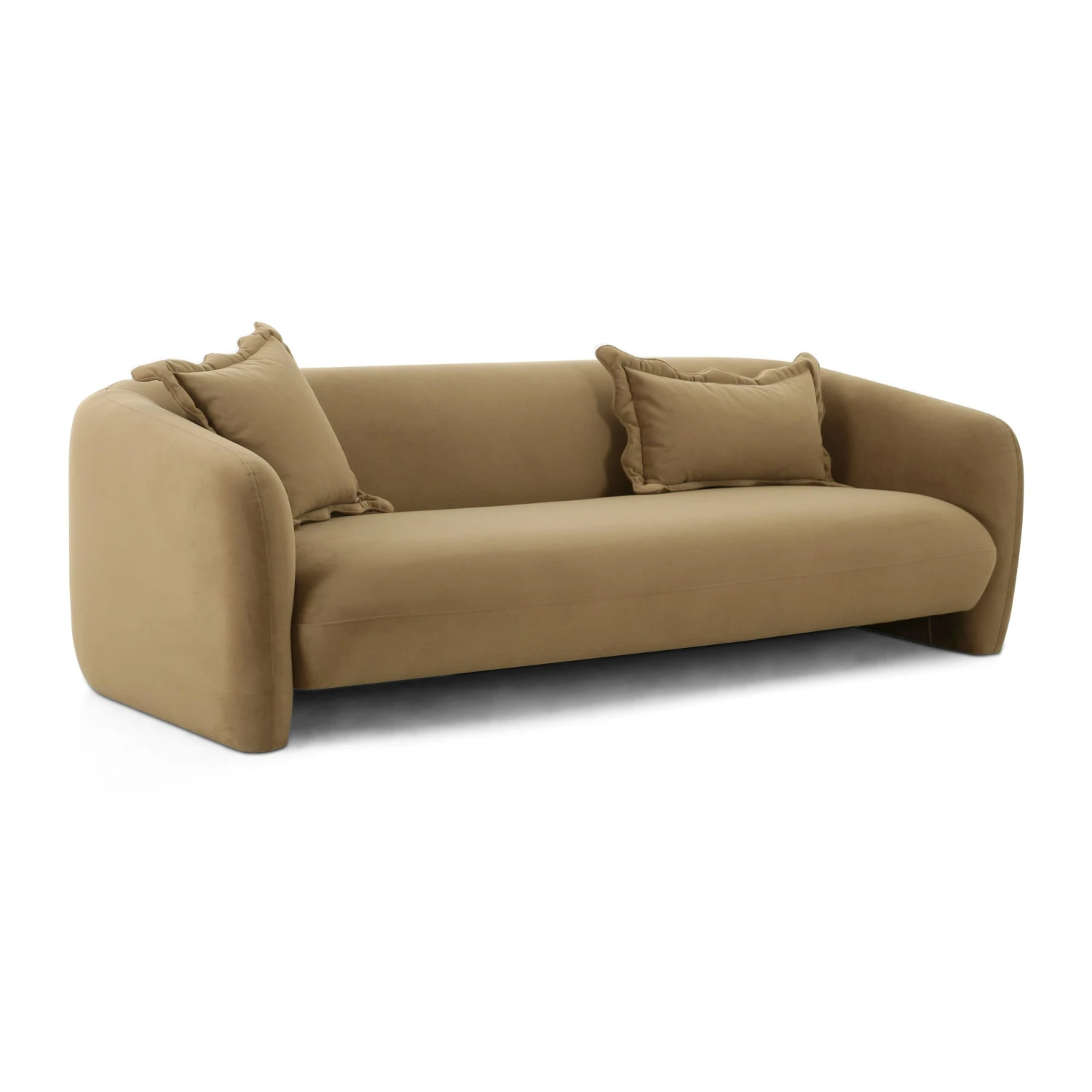 Lou Cafe Au Lait Performance Velvet Sofa 1 Lou Cafe Au Lait Performance Velvet Sofa