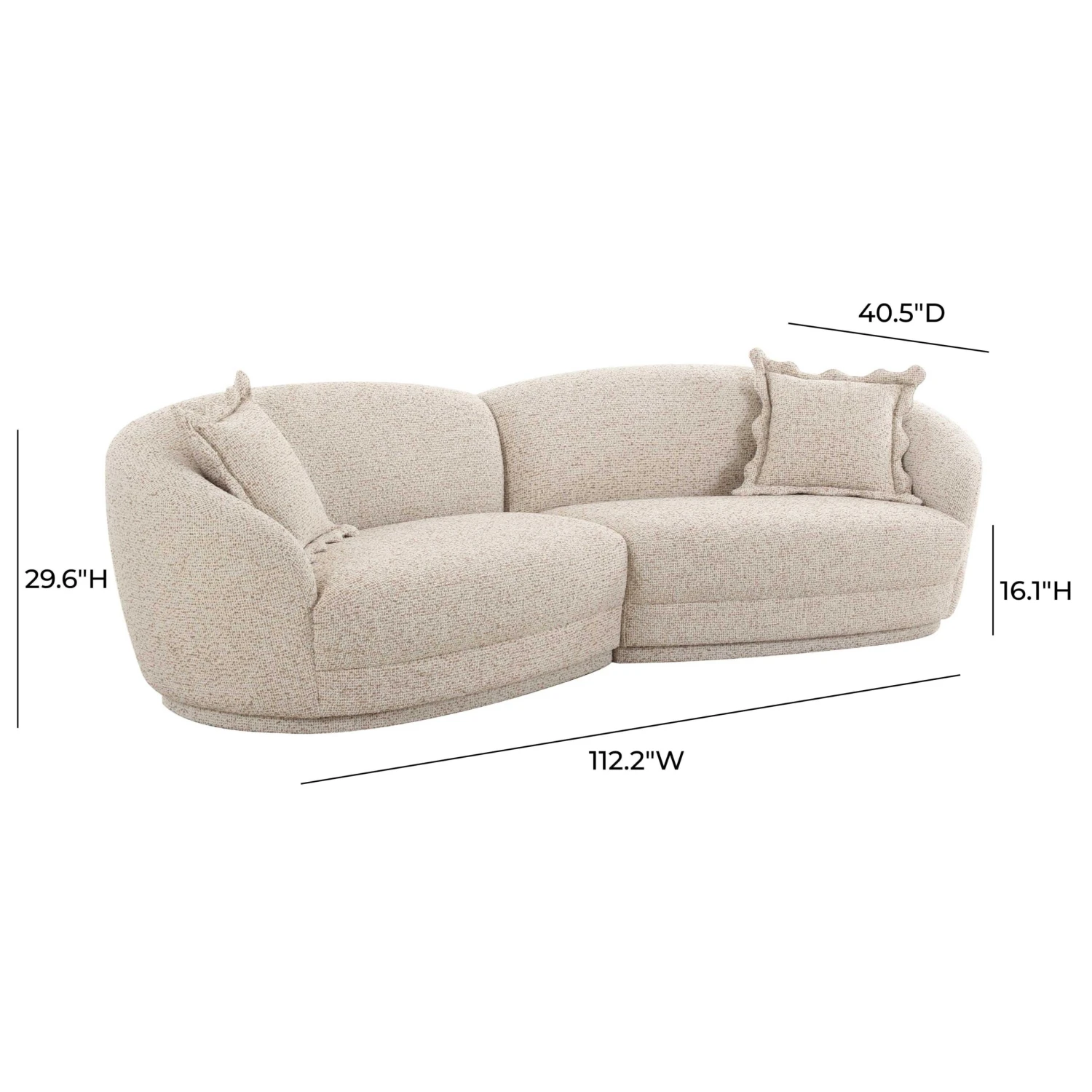 Marion Two-Tone Textured Boucle 4 Person Sectional 6 Marion Two-Tone Textured Boucle 4 Person Sectional - Image 6