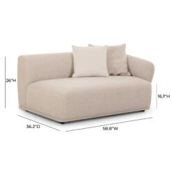 Sylvie Cream Boucle Arm 2-Seater Loveseat -TOV Furniture Store TOV L69094 RAF.media .05