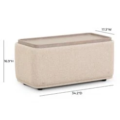 Sylvie Cream Boucle Ottoman Table 10 Sylvie Cream Boucle Ottoman Table -TOV Furniture Store TOV L69097.media .05