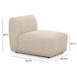 Sylvie Cream Boucle Armless 1-Seater -TOV Furniture Store TOV L69100.media .05