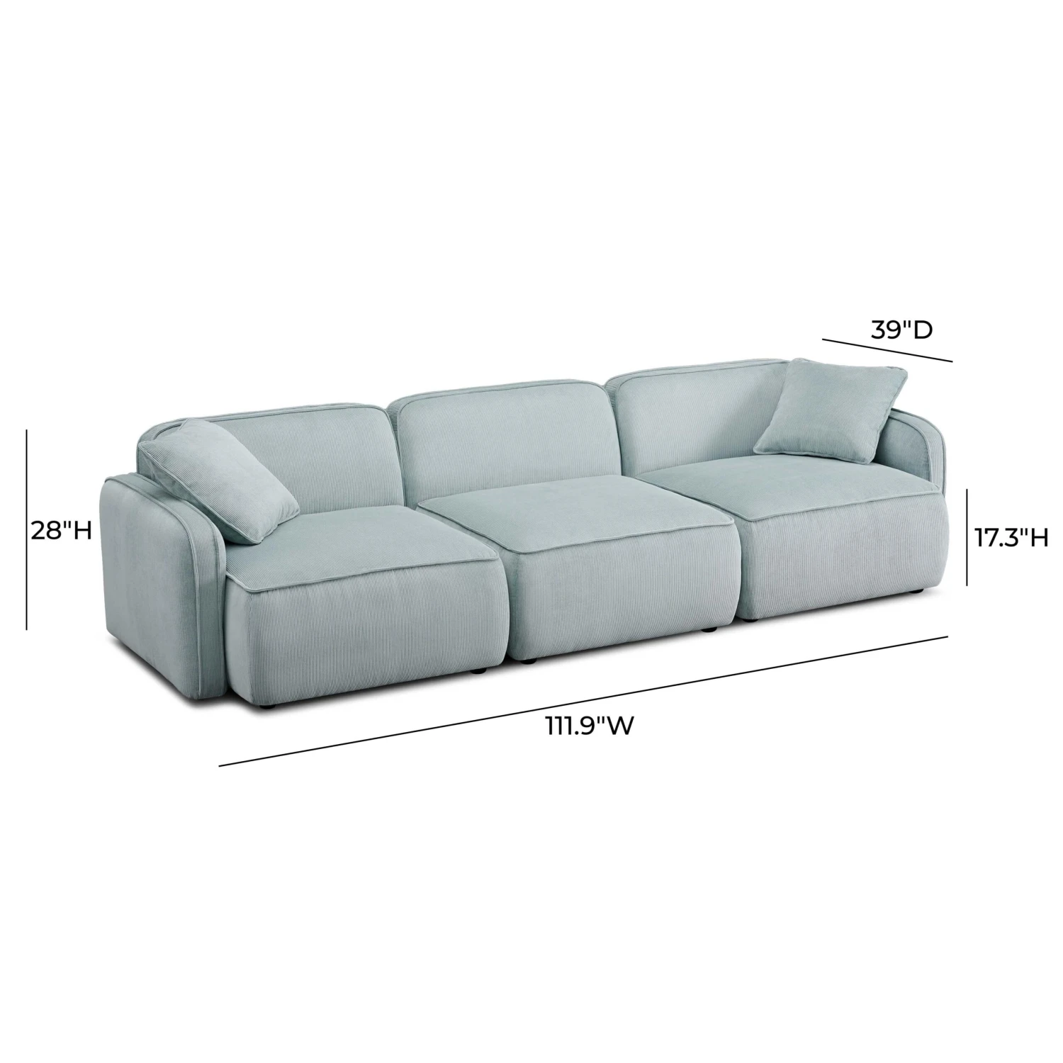 Travie Performance Corduroy Velvet Modular Sofa 13 Travie Performance Corduroy Velvet Modular Sofa - Image 13