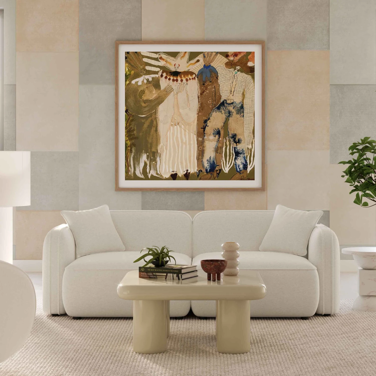 Travie Sand Upcycled Linen Modular Loveseat 2 Travie Sand Upcycled Linen Modular Loveseat - Image 2