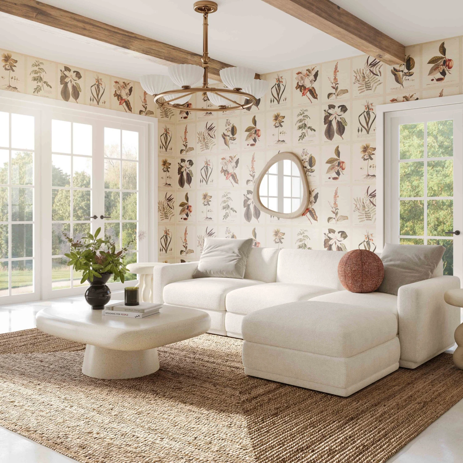 Perry Cream Chenille Modular Sectional 2 Perry Cream Chenille Modular Sectional - Image 2