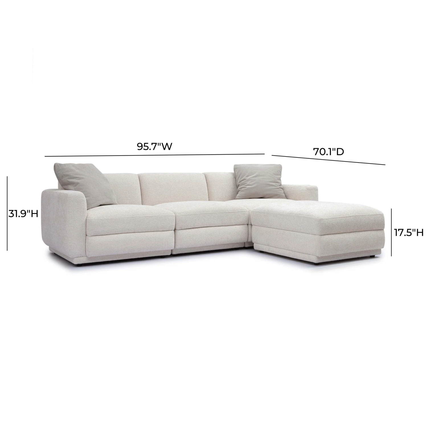 Perry Cream Chenille Modular Sectional 6 Perry Cream Chenille Modular Sectional - Image 6