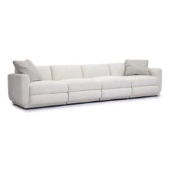 Perry Cream Chenille Modular Long Sofa