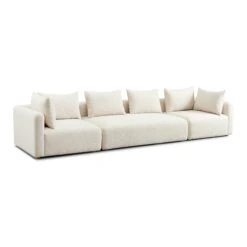 Hangover Heavy Textured Fabric 145" Long Sofa
