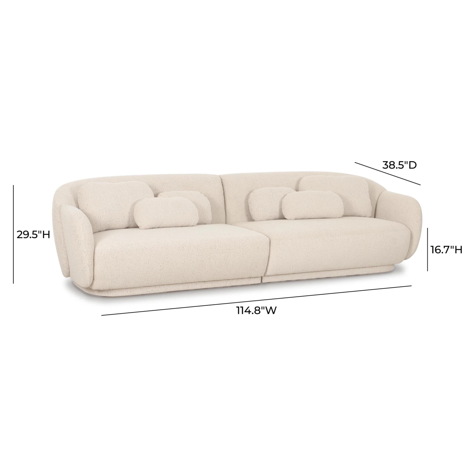 Misty Cream Boucle Modular 4-Seater Sofa 6 Misty Cream Boucle Modular 4-Seater Sofa - Image 6