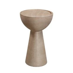 Eclipse Textured Faux Travertine Indoor / Outdoor Side Table -TOV Furniture Store TOV O54274.media .04