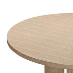Patti Textured Faux Travertine Indoor / Outdoor 55" Round Dining Table -TOV Furniture Store TOV O54276.media .05