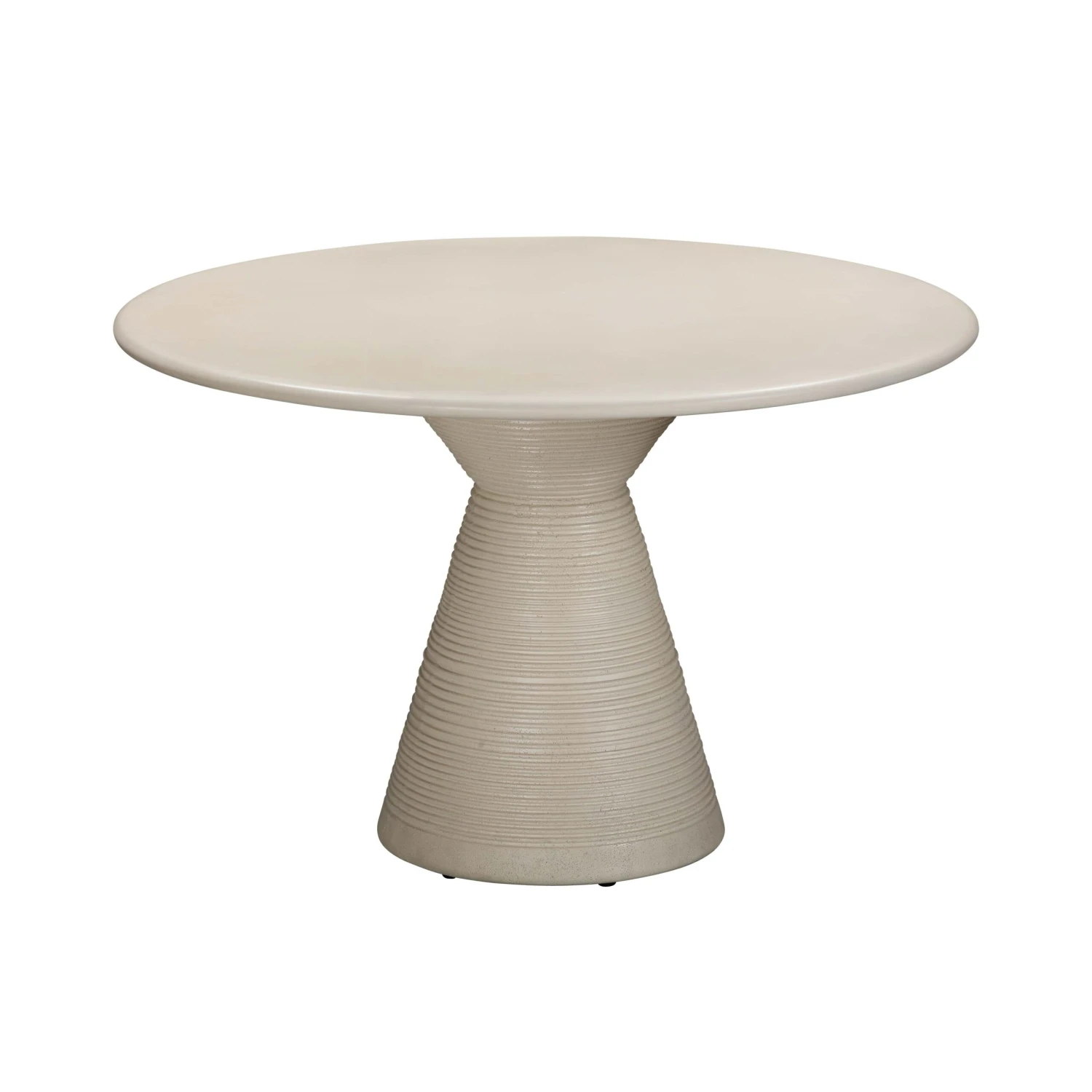 Fern Beige Textured Faux Plaster Concrete Indoor / Outdoor 47" Round Dining Table 1 Fern Beige Textured Faux Plaster Concrete Indoor / Outdoor 47" Round Dining Table