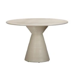 Fern Beige Textured Faux Plaster Concrete Indoor / Outdoor 47" Round Dining Table 8 Fern Beige Textured Faux Plaster Concrete Indoor / Outdoor 47" Round Dining Table -TOV Furniture Store TOV O54277.media .03