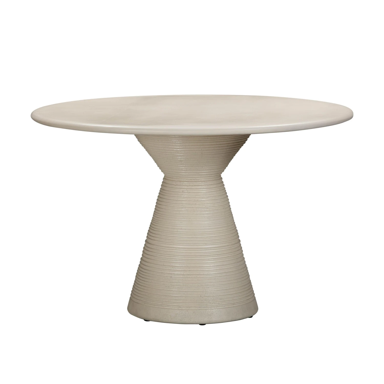 Fern Beige Textured Faux Plaster Concrete Indoor / Outdoor 47" Round Dining Table 3 Fern Beige Textured Faux Plaster Concrete Indoor / Outdoor 47" Round Dining Table - Image 3
