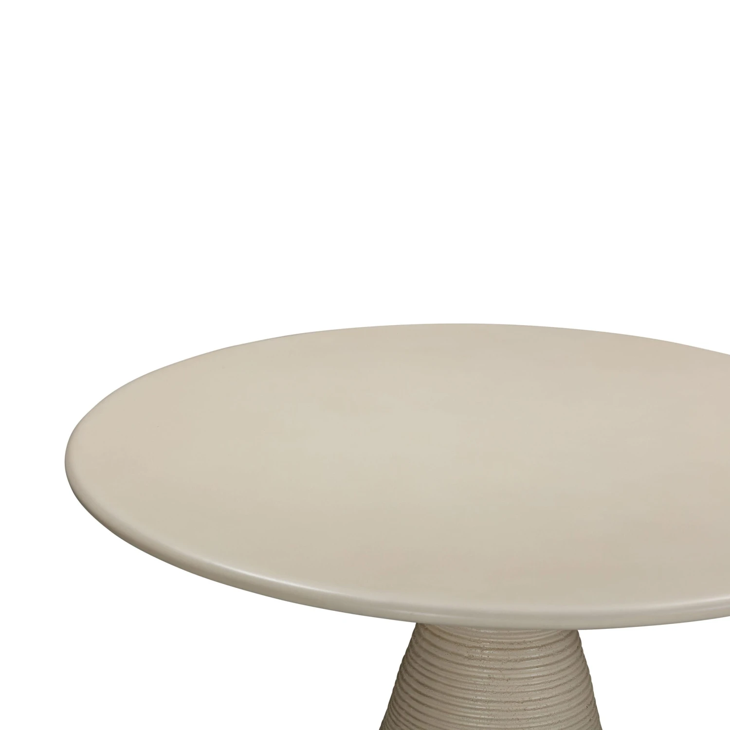 Fern Beige Textured Faux Plaster Concrete Indoor / Outdoor 47" Round Dining Table 4 Fern Beige Textured Faux Plaster Concrete Indoor / Outdoor 47" Round Dining Table - Image 4