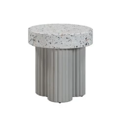 Clover Faux Terrazzo Indoor / Outdoor Round Side Table