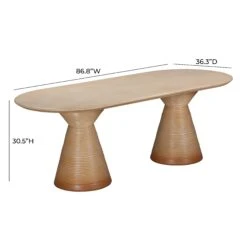 Fassa Terracotta Indoor / Outdoor 87" Oval Dining Table -TOV Furniture Store TOV O54280.media .07