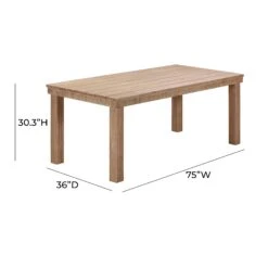 Cassie Natural Outdoor Rectangular Dining Table -TOV Furniture Store TOV O54292 D