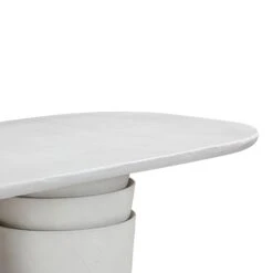 Margot Light Grey Faux Plaster Indoor / Outdoor Concrete 83" Oval Dining Table -TOV Furniture Store TOV O54297.media .04