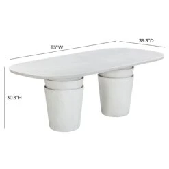 Margot Light Grey Faux Plaster Indoor / Outdoor Concrete 83" Oval Dining Table -TOV Furniture Store TOV O54297.media .06