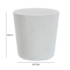 Margot Light Grey Faux Plaster Indoor / Outdoor Concrete Stool 13 Margot Light Grey Faux Plaster Indoor / Outdoor Concrete Stool -TOV Furniture Store TOV O54298.media .06