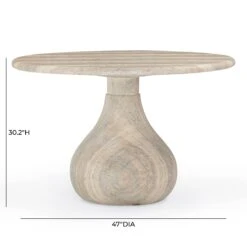 Smooch Indoor / Outdoor 47" Round Dining Table 30 Smooch Indoor / Outdoor 47" Round Dining Table -TOV Furniture Store TOV O54490.media .06