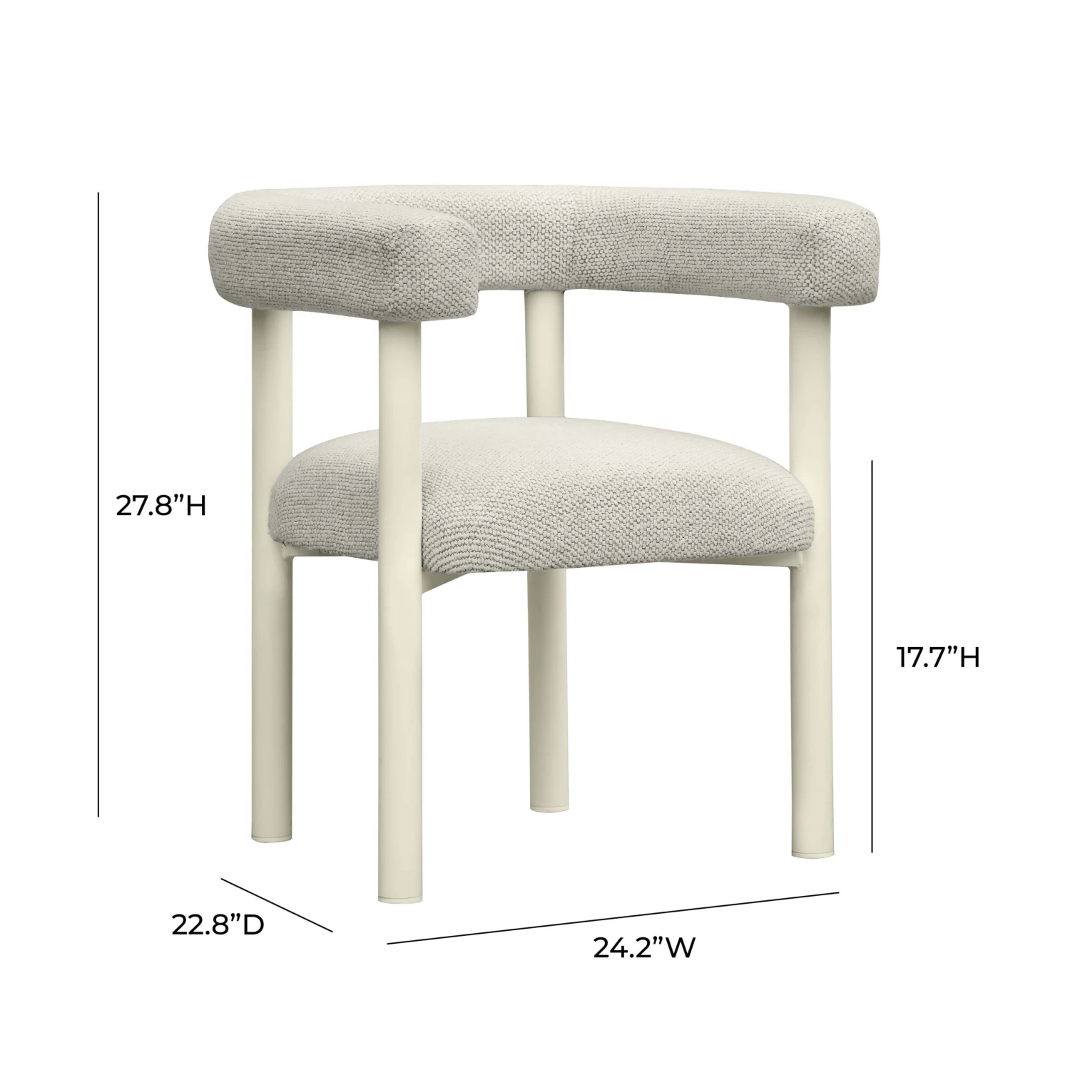Jackie Cream Outdoor Textured Dining Chair 6 Jackie Cream Outdoor Textured Dining Chair - Image 6