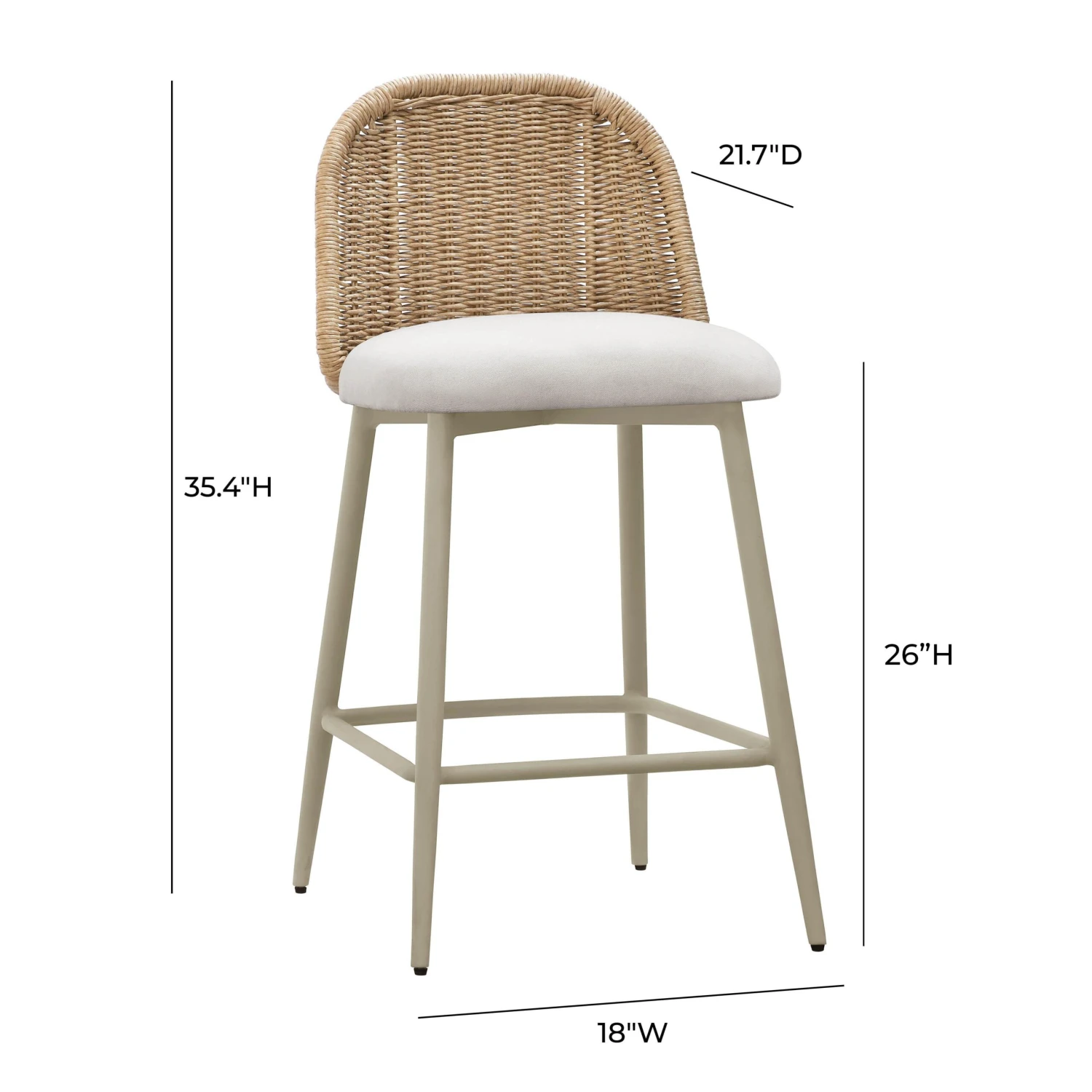 Alexa Performance Fabric Outdoor Stool 5 Alexa Performance Fabric Outdoor Stool - Image 5