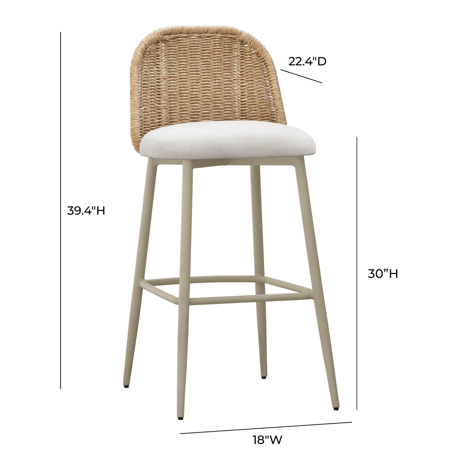 Alexa Performance Fabric Outdoor Stool 10 Alexa Performance Fabric Outdoor Stool - Image 10